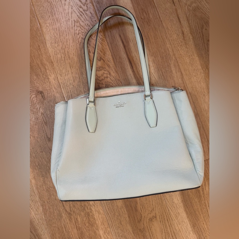 Kate Spade Women's Mint Green Pebbled Leather Tote